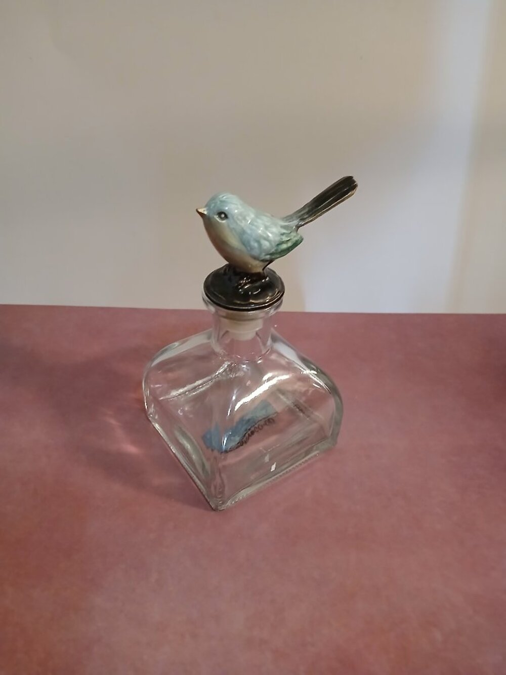 Decorative Glass Bottle with Bird Figural Stopper-Creative Co-Op